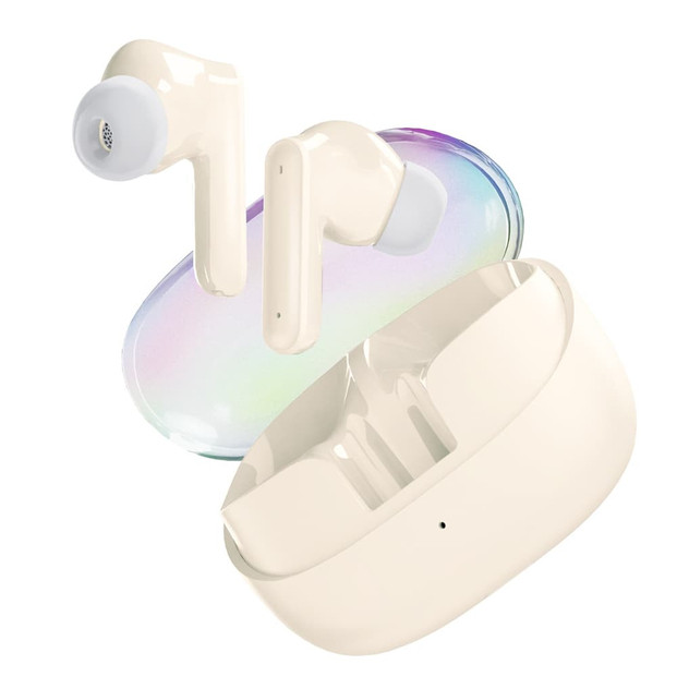 【ベージュ】アクティブノイズキャンセリング搭載 完全ワイヤレスイヤホン Bluetooth 5.3 ANC 搭載 PG-BTE19TW