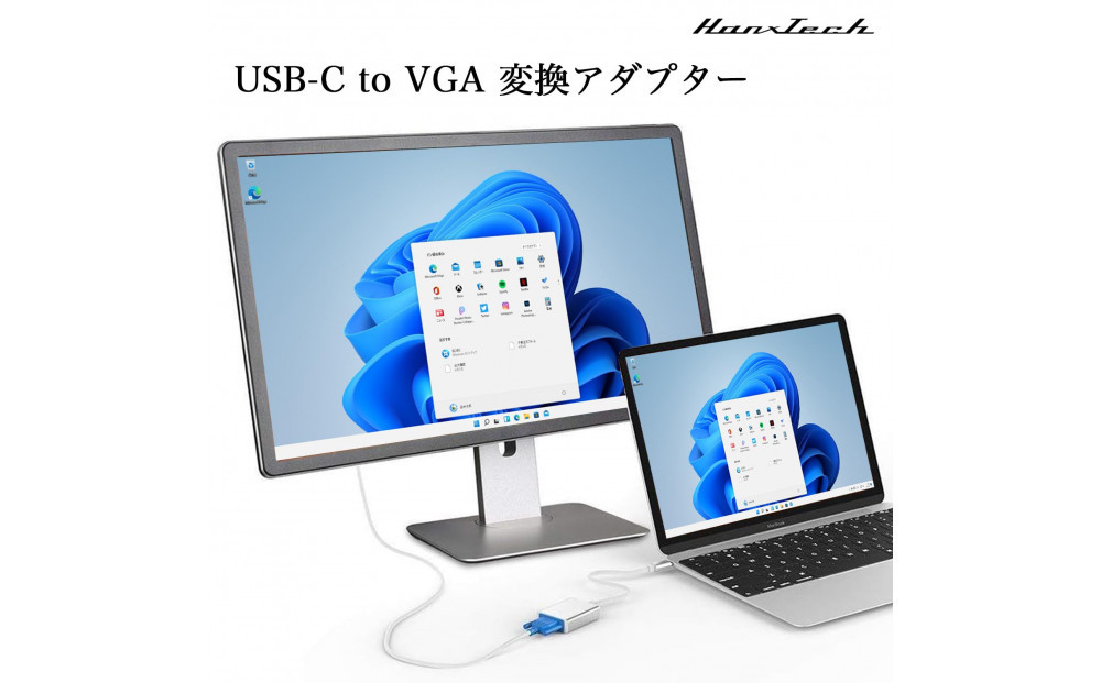 Hanx-Tech USBC VGA螟画鋤繧「繝繝励ち縲HT-CV50GY