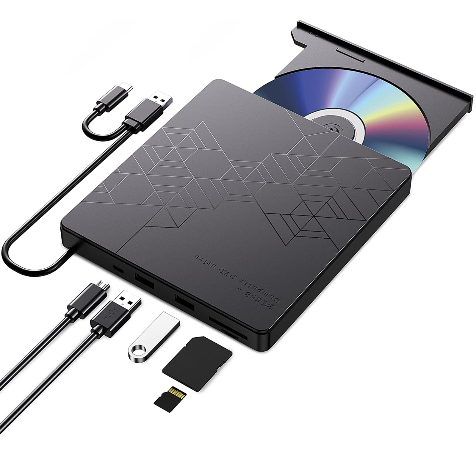 USB-HUB付き外付けDVDドライブ HT-DV30BY