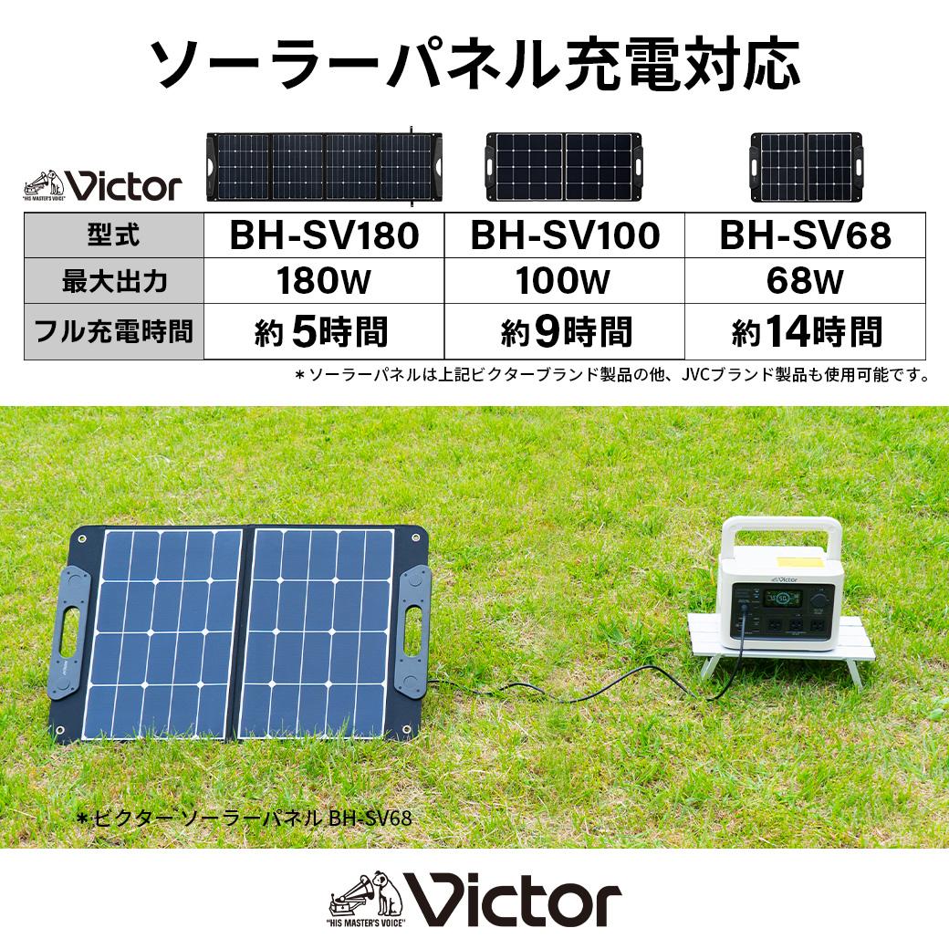 Victor ポータブル電源（容量512Wh） BN-RF510 | アウトドア キャンプ 車中泊 非常用電源 防災 災害対策 震災対策 蓄電 非常用 長寿命 バッテリー LEDライト ソーラーパネル対応 神奈川県 横浜市