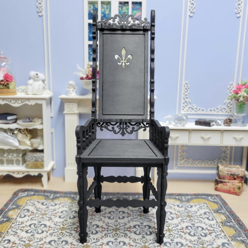 50cm〜60cmドール 用ハイバックチェア（黒）