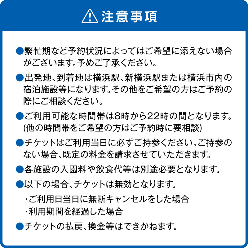 横浜タクシー観光チケット（ノアまたはセレナタクシー6人乗り・2時間・市内周遊コース）【AGZ0010】