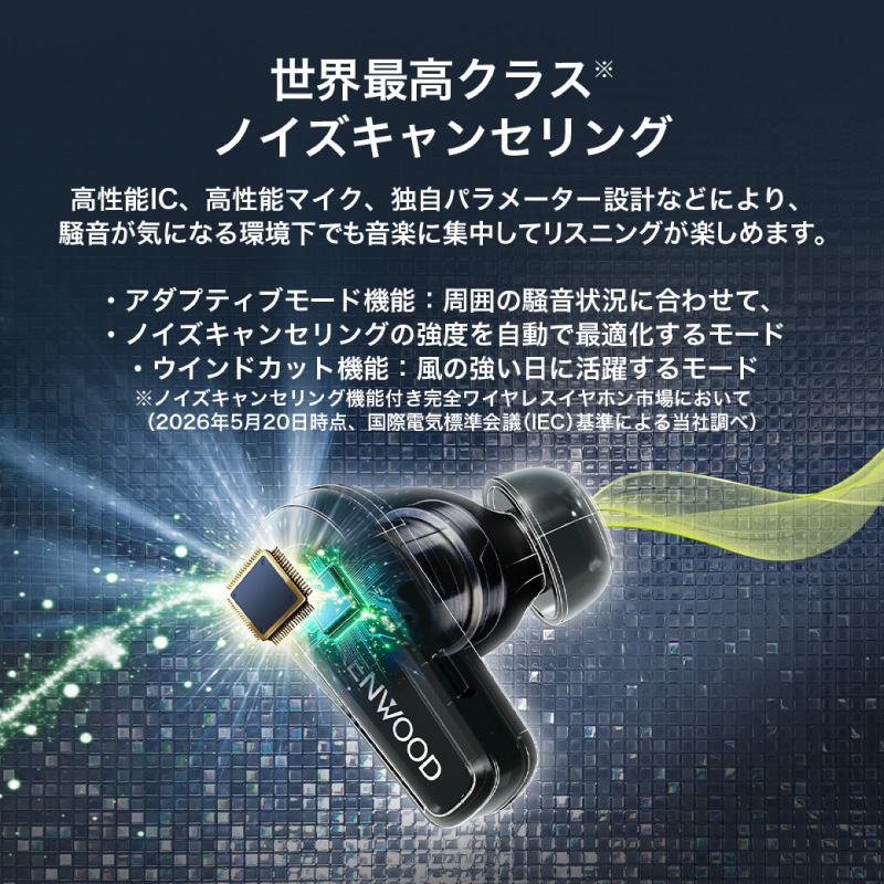 KENWOOD 完全ワイヤレスイヤホン KH-CRZ100T【AJZ0023】