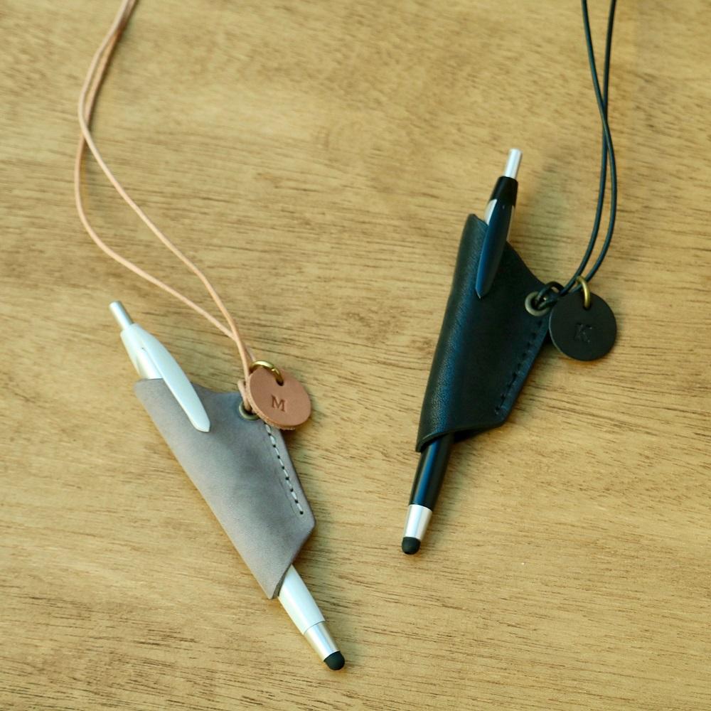 SKLO 首かけタッチペンホルダー+レザーマスクバンド　Longタイプ【Camel】