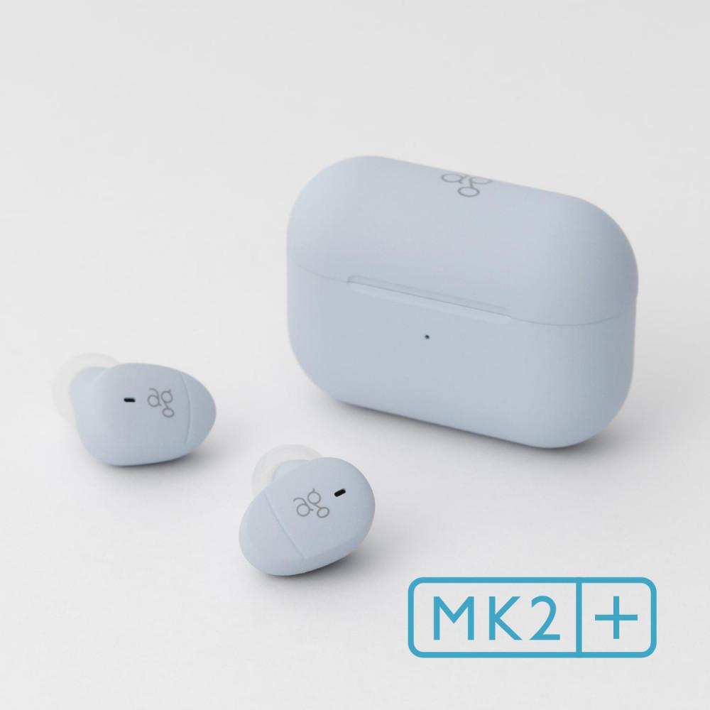 完全ワイヤレスイヤホン ag COTSUBU MK2+ SKY 小さい/軽い/ オートペアリング/ 片耳モード/マイク/通話/IPX4