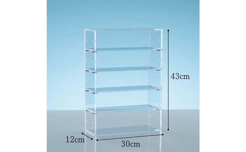 アクリルコレクションケースBタイプ　W30cm×D12cm×H43cm　川崎市自社工場一貫生産品　１台【無色透明】