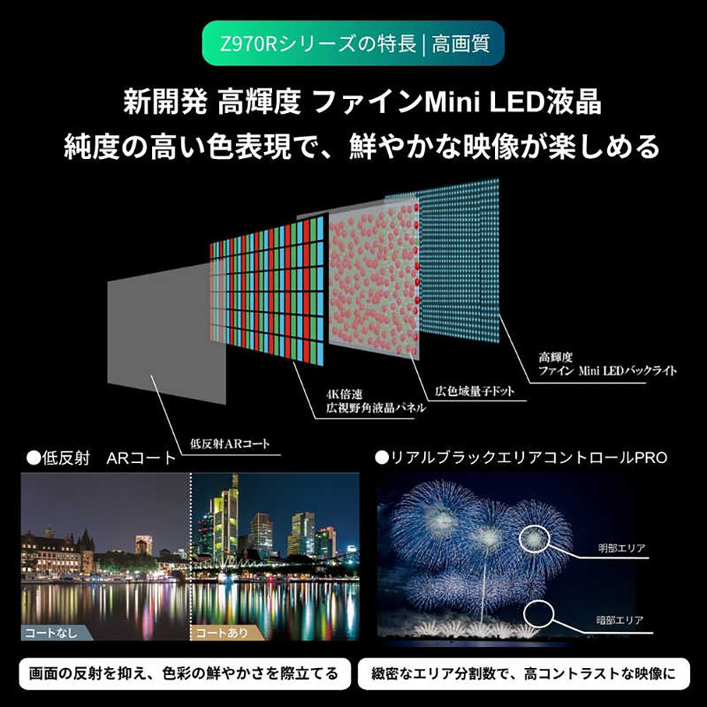 TVS REGZA【標準設置費込み】液晶テレビ REGZA ( レグザ ) 100V型 [ 4K対応 / BS・CS 4Kチューナー内蔵 / YouTube対応 ] (要事前見積) 100Z970R 【 テレビ TV 100型 100インチ 100V Mini LED 液晶 4K Z9 series  Z970R タイムシフトマシン搭載 家電 人気 おすすめ 】