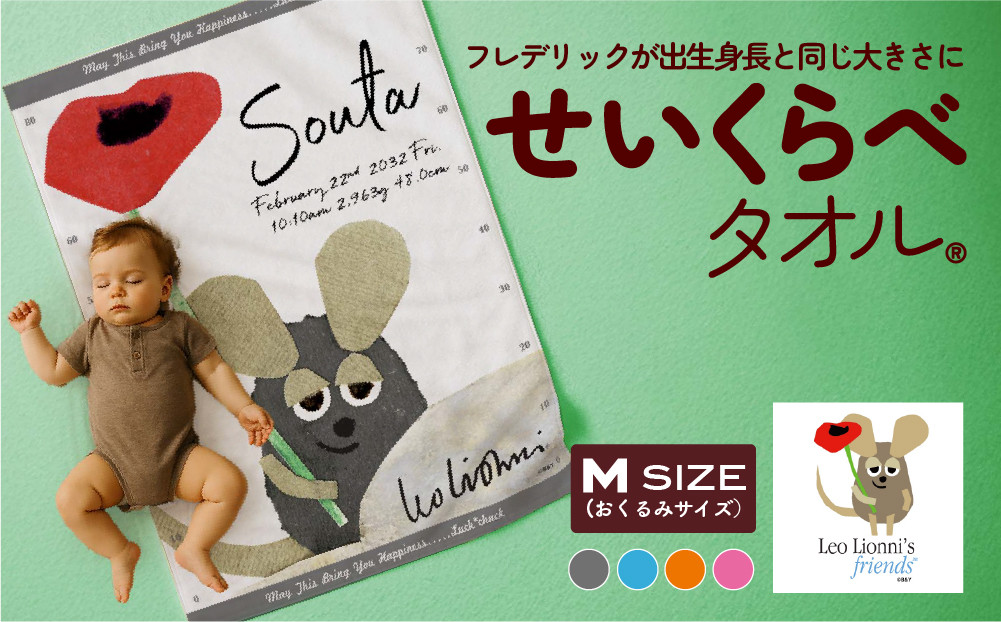 あとから選べる！名入れバースタオル 【 Ｍサイズ 】 はらぺこあおむし｜くまのがっこう｜ウルトラマン｜ゴジラ｜ロディ｜レオ・レオニ｜かいじゅうステップ｜ちびゴジラ｜