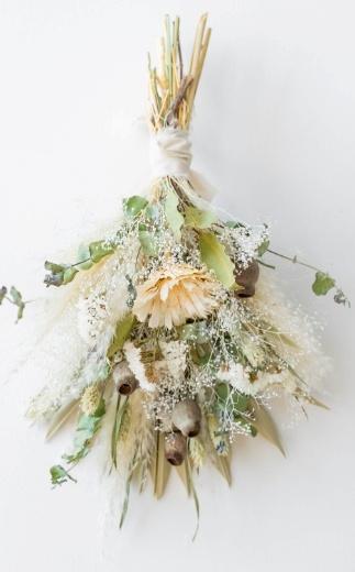 【スワッグ】ドライフラワーブーケ グリーン