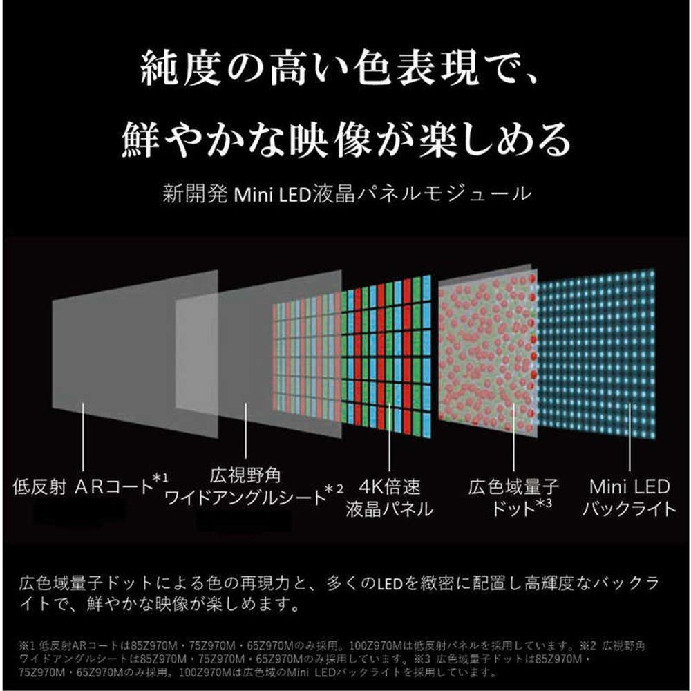 TVS REGZA【標準設置費込み】液晶テレビ REGZA ( レグザ ) 100V型 [ 4K対応 / BS・CS 4Kチューナー内蔵 / YouTube対応 ] (要事前見積) 100Z970M 【 テレビ TV 100型 100インチ 100V Mini LED 液晶 4K Z970M series タイムシフトマシン搭載 家電 人気 おすすめ 】