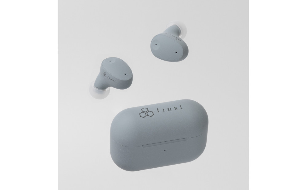 ANC完全ワイヤレスイヤホン final ZE300 SKY GRAY/ ZE3000 小型モデル /ノイズキャンセリング/ノイキャン/外音取り込み/マイク付き