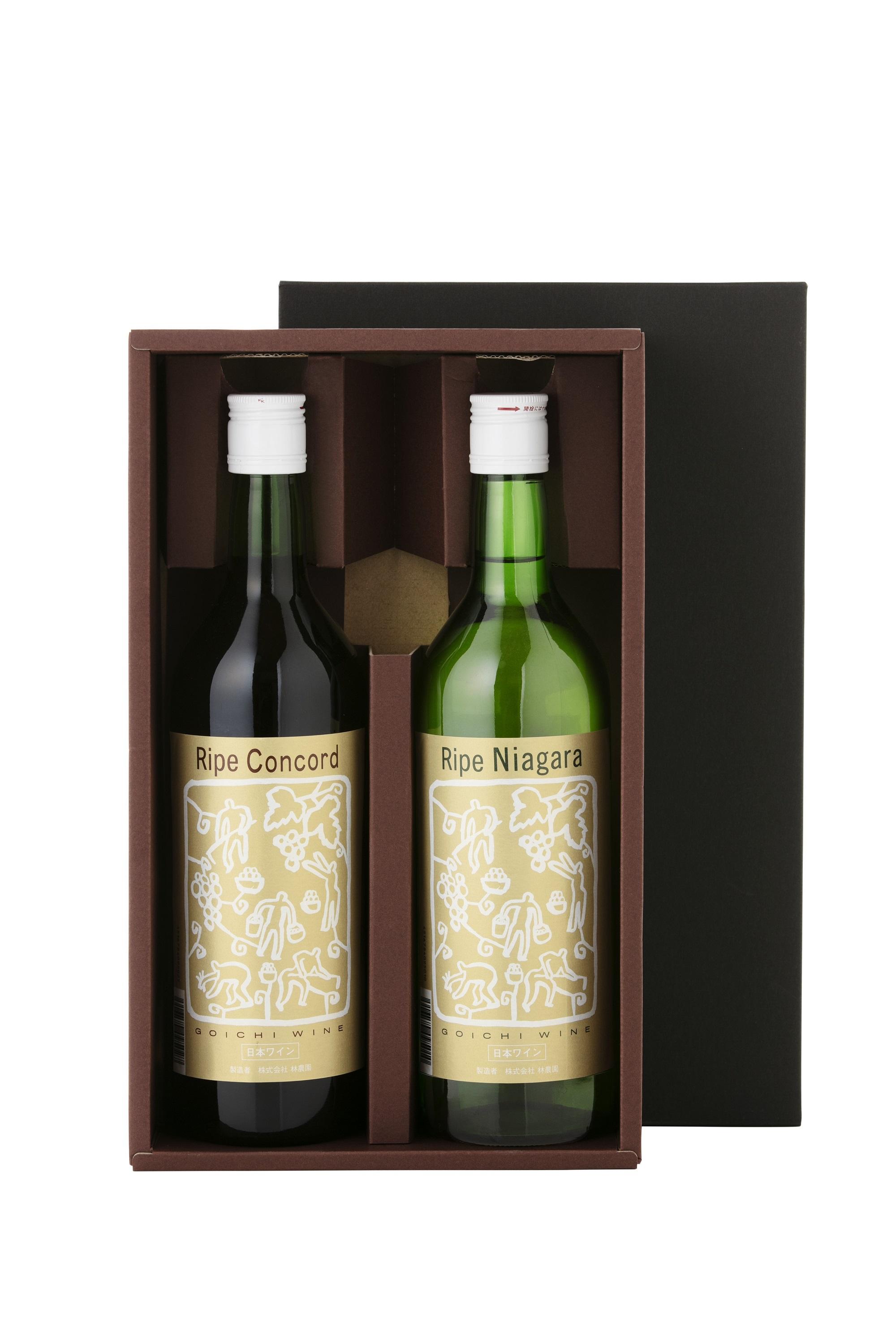 林農園 酸化防止剤無添加 五一わいん 完熟コンコード 赤甘口 720ml & 完熟ナイヤガラ 白甘口 720ml 2本セット 発売元 株式会社片山