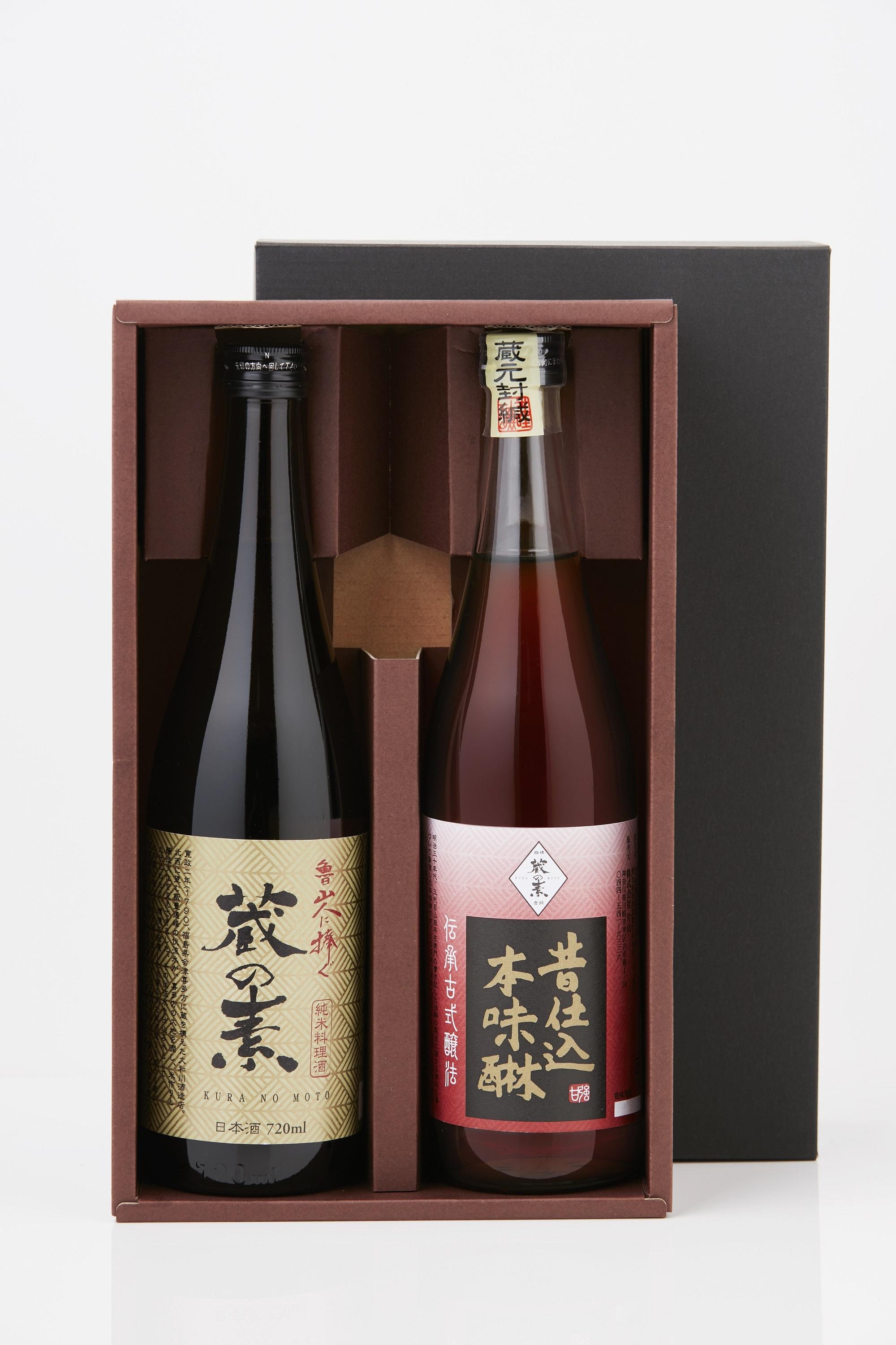 大和川酒造店 純米料理酒 蔵の素、甘強酒造 伝承醸法 昔仕込本みりん 調味料セット 720ml × 各1本ずつ 発売元 株式会社片山