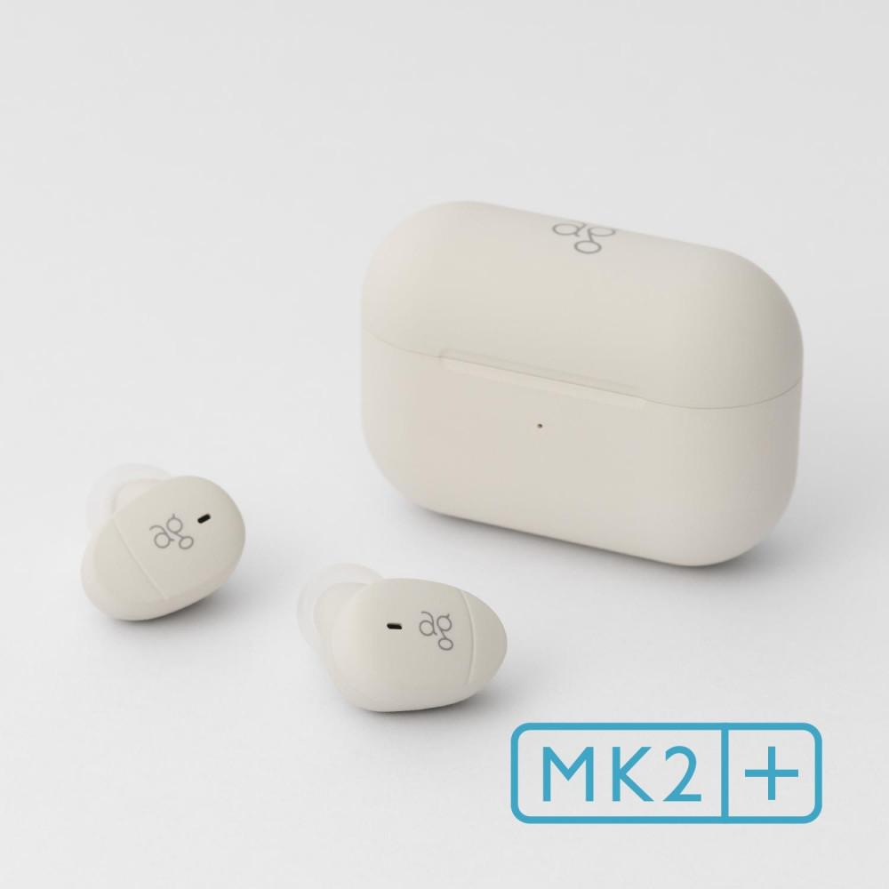 完全ワイヤレスイヤホン ag COTSUBU MK2+ CREAM 小さい/軽い/ オートペアリング/ 片耳モード/マイク/通話/IPX4