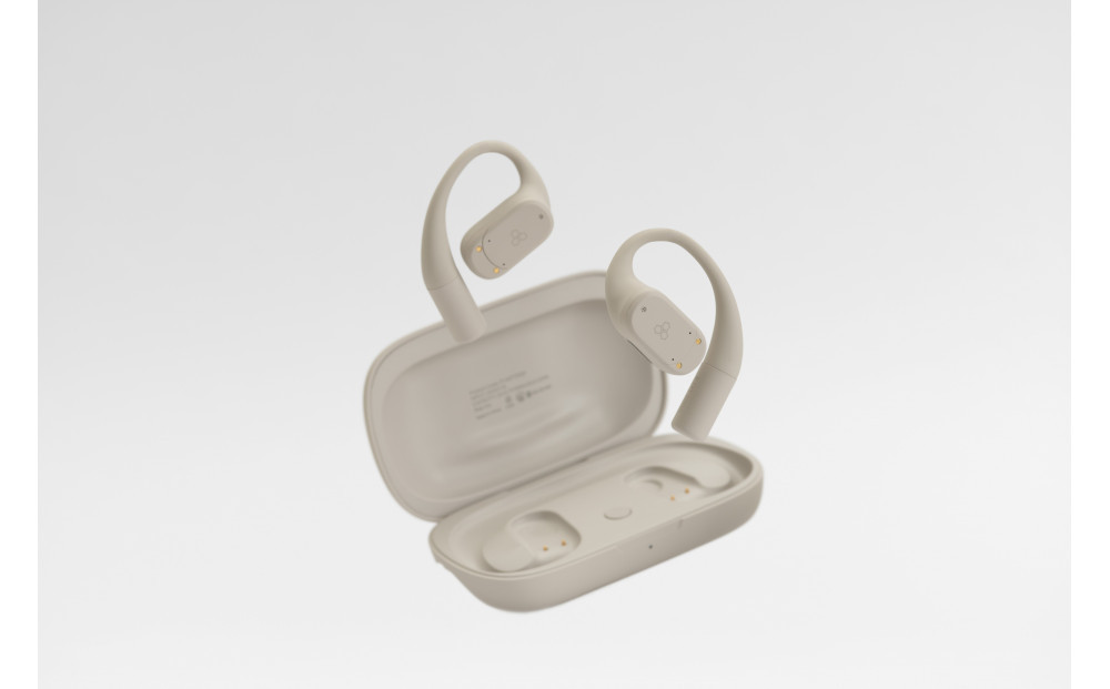 オープン型イヤホンfinal KDT3000 BEIGE ながら聴き/耳を塞がない/マイク左右付け替え可/自分の声だけがクリアに届く