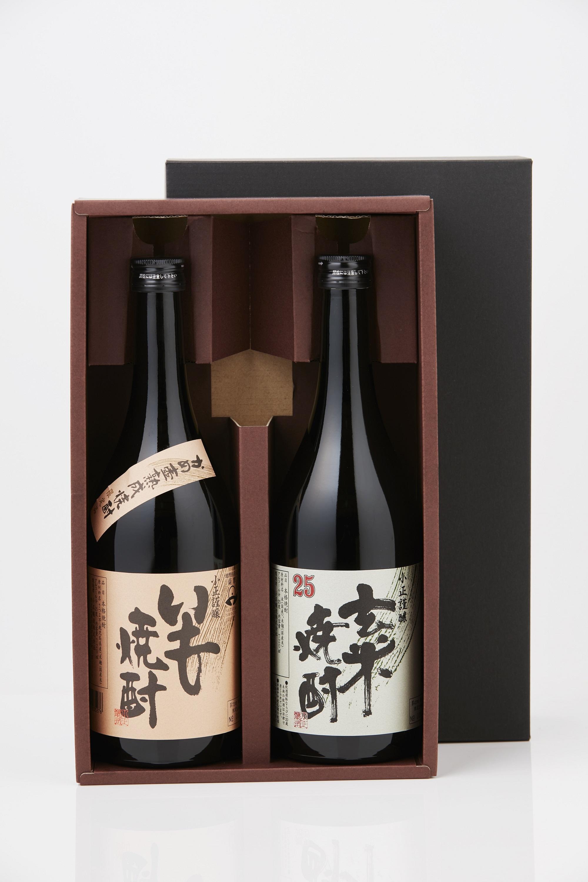 小正醸造 特製 玄米焼酎 25% & 謹醸 いも焼酎 25% 本格焼酎 720ml x 2本セット 発売元 株式会社片山