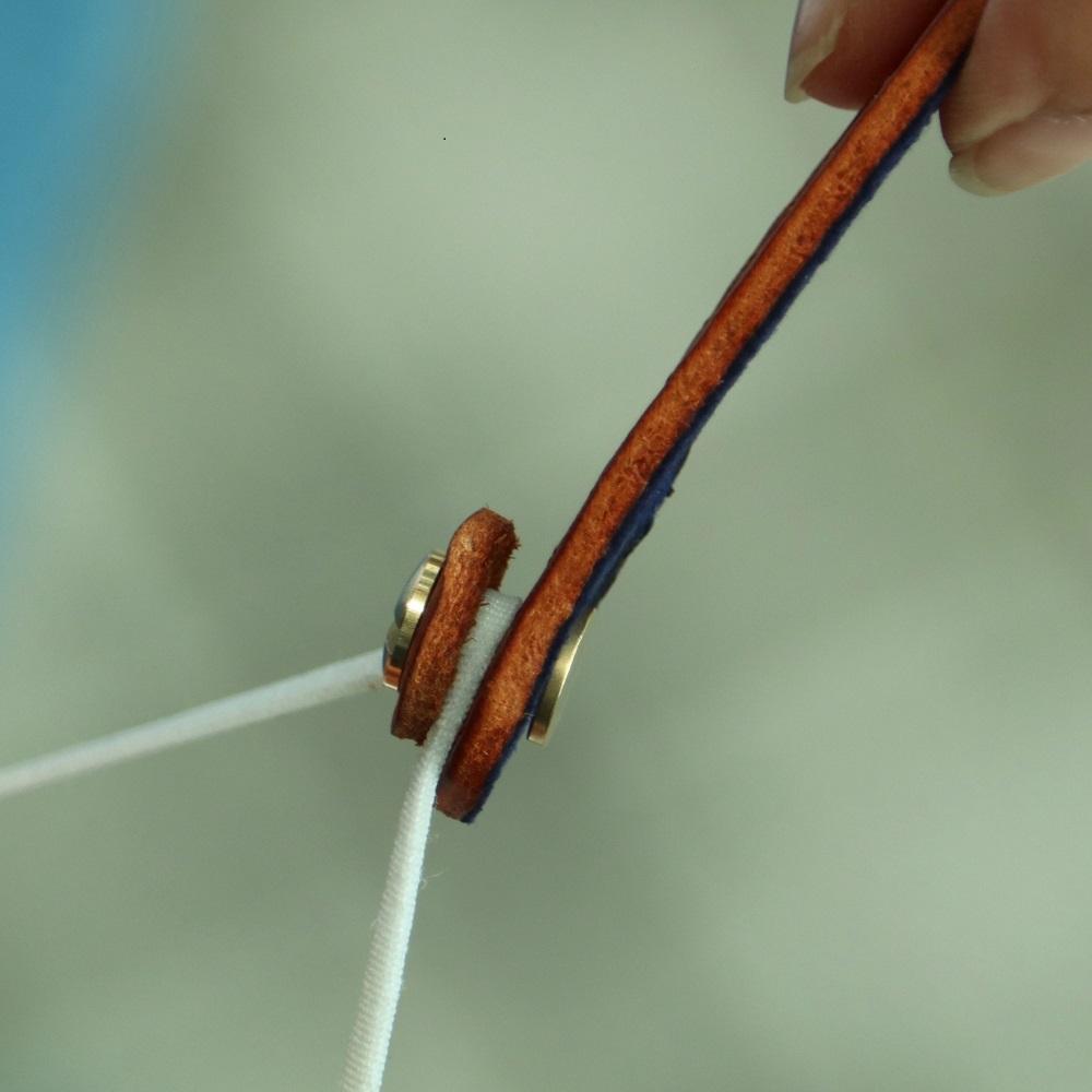 SKLO 首かけタッチペンホルダー+レザーマスクバンド　Longタイプ【Camel】