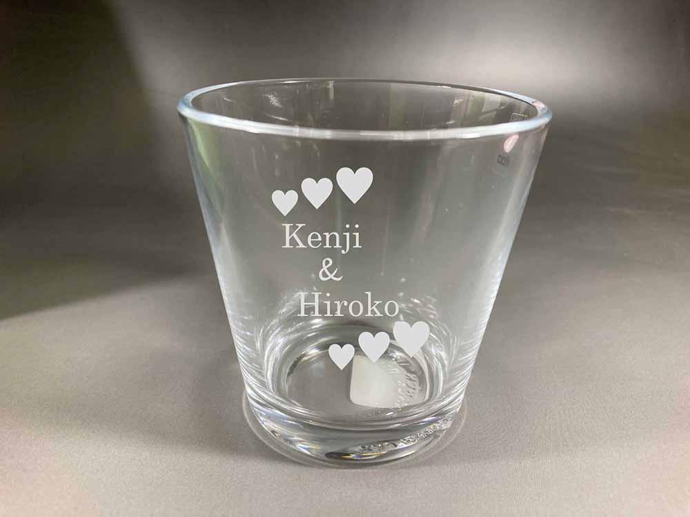 オリジナル名入れおしゃれガラスコップ　2個セット