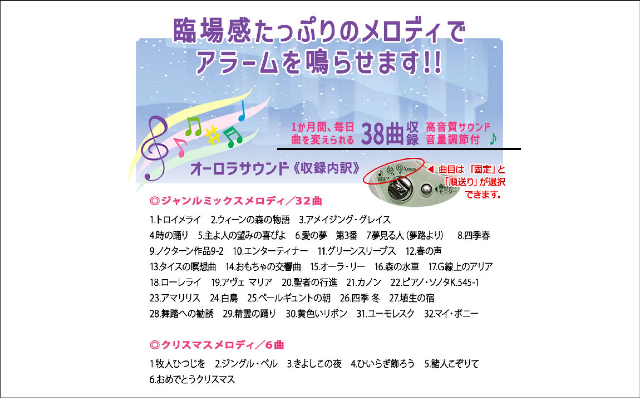 【C35】写真で作る・オリジナル記念品時計／高音質オーロラサウンドメロディー目覚まし時計