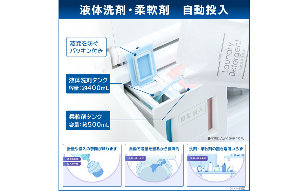 東芝　洗濯乾燥機【標準設置費込み】　微細な泡で洗浄　10kgタテ型洗濯乾燥機　AW-10VP4(T)