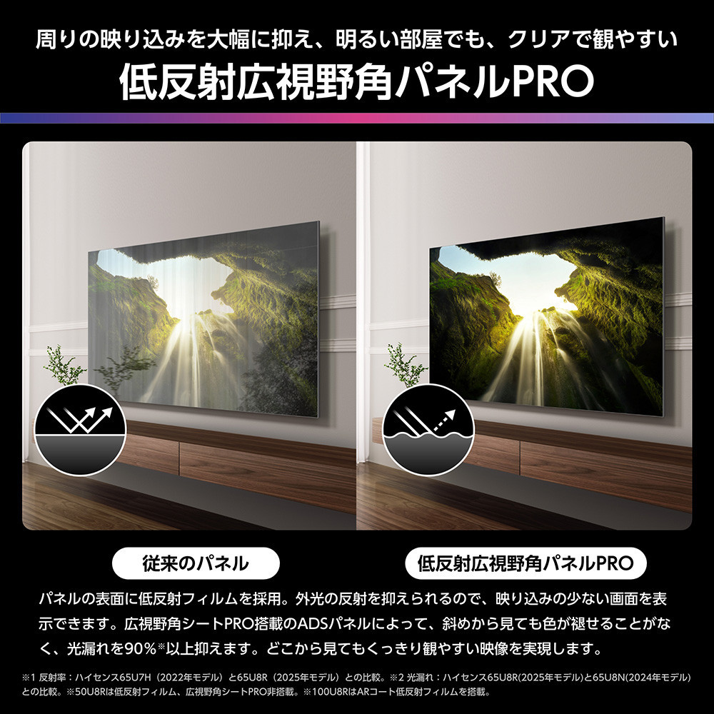 Hisense 【標準設置費込み】 液晶テレビ [ 100V型 / 4Kチューナー内蔵 / YouTube 対応 ] (要事前見積) 100U8R　【 テレビ TV 100型 100インチ 100V 液晶 3年保証 4K 家電 人気 おすすめ 】