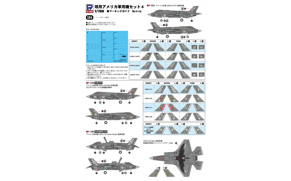 【S84】1/700 現用アメリカ軍用機セット4