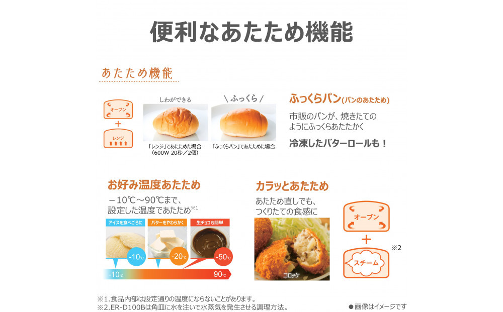 東芝 石窯ドーム 角皿式 スチームオーブンレンジ ER-D100B(H) 30L ブラック オーブン１段 レンジ 本格調理 おまかせ調理 簡単 時短 お好み温度 あたため 薄型 コンパクト お肉 魚 冷凍 食品 パン 家電 調理家電 キッチン家電 TOSHIBA 人気 おすすめ ヘルシー