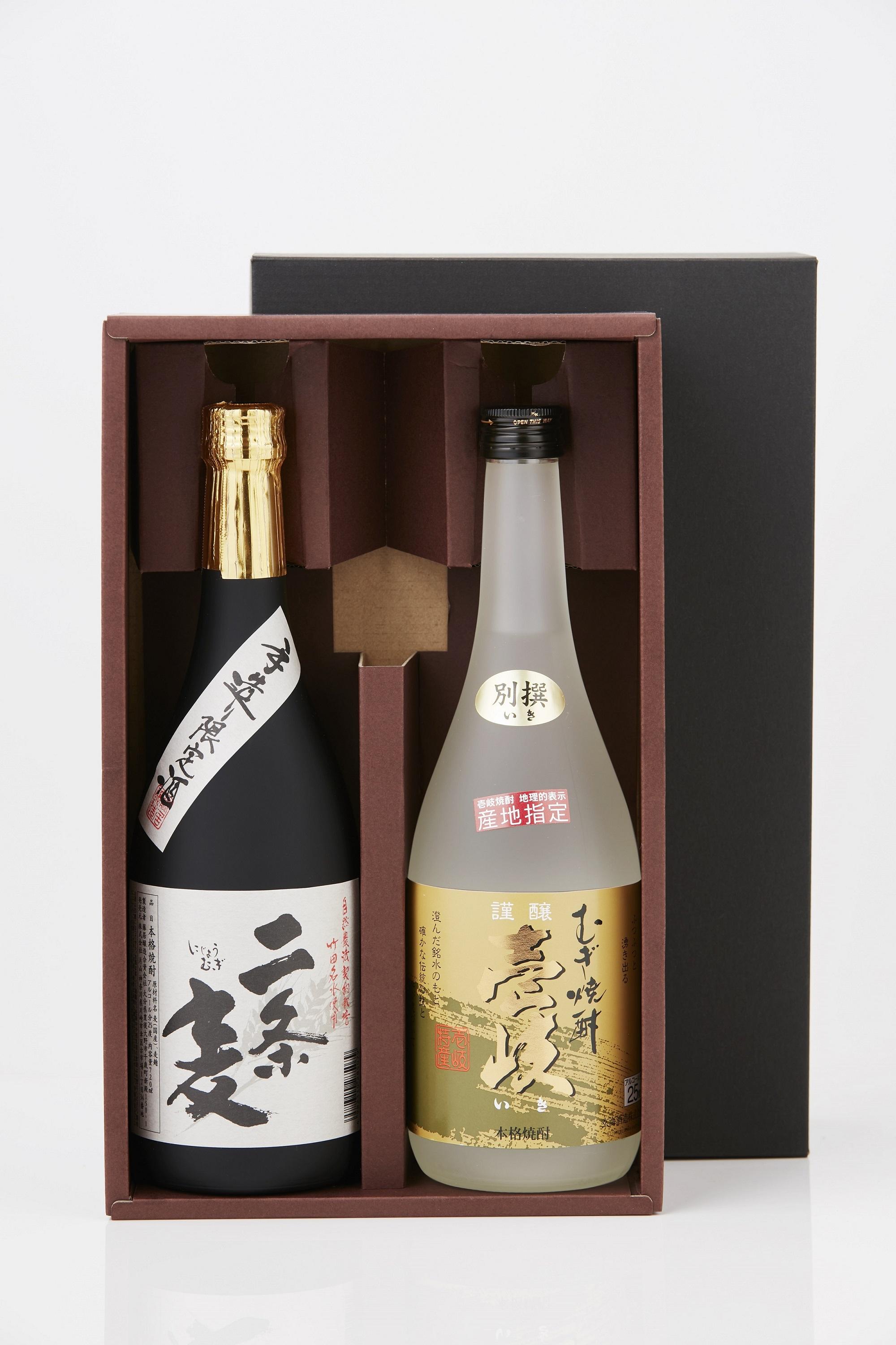 玄海酒造 謹醸 壱岐 25% 別撰 ＆ 藤居醸造 二条麦 25% 本格麦焼酎 720ml 2本セット 発売元 株式会社片山