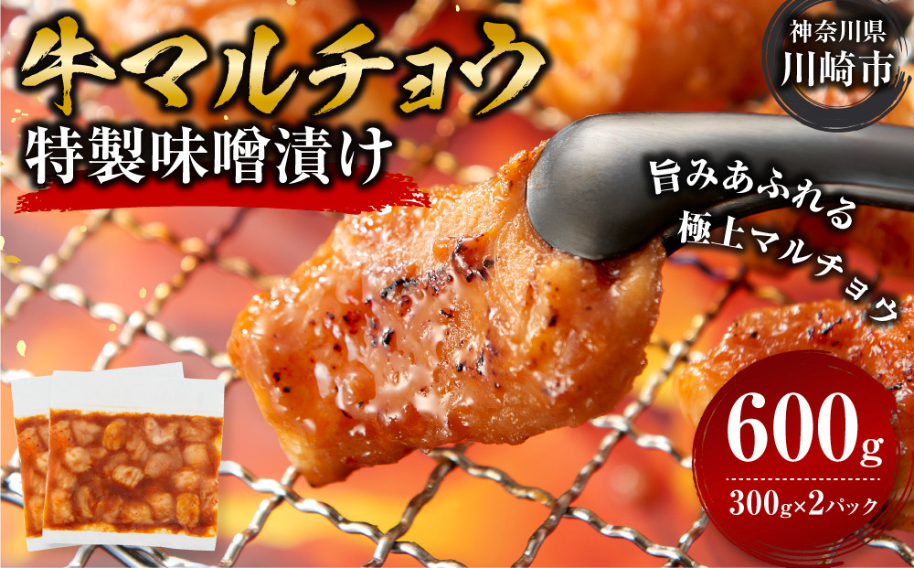 ＜訳アリ＞牛マルチョウ　特製味噌漬け　0.6kg(300g×2）【順次発送】