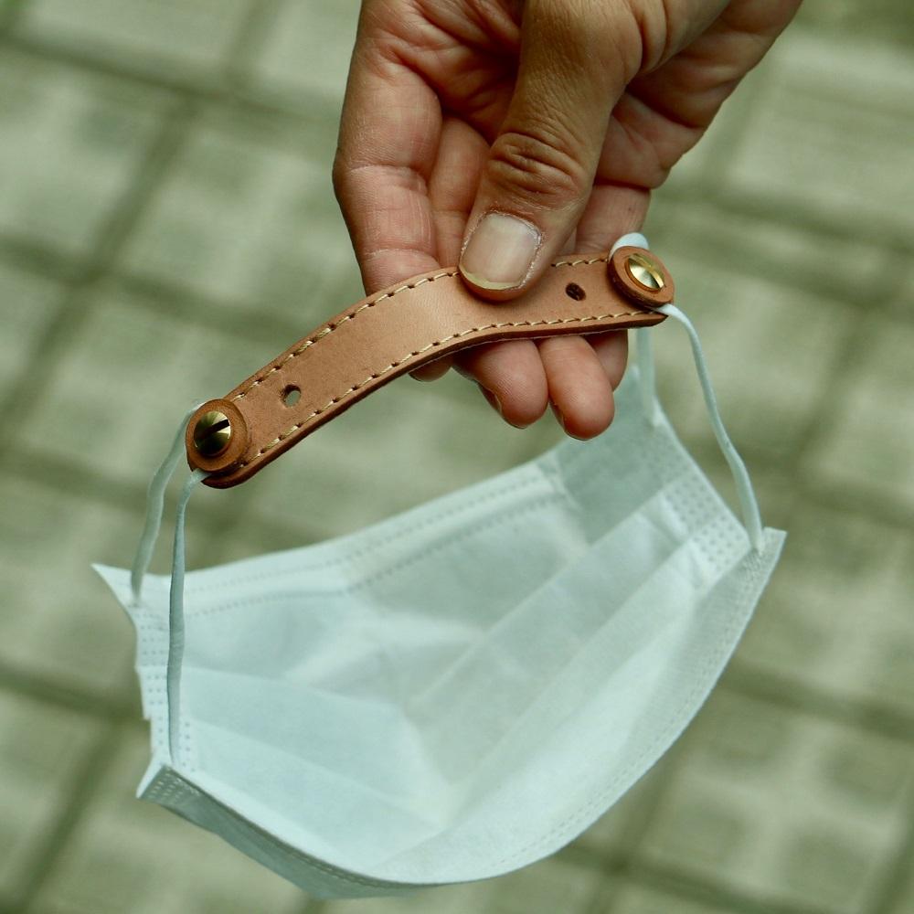 SKLO 首かけタッチペンホルダー+レザーマスクバンド　Longタイプ【Camel】