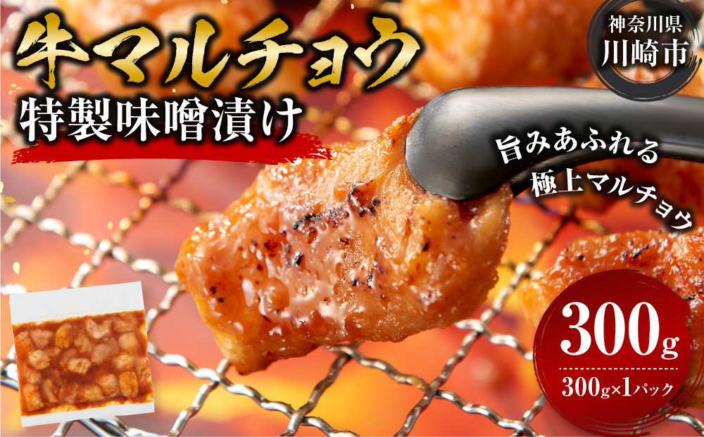 ＜訳アリ＞牛マルチョウ　特製味噌漬け　0.3kg(300g×1）【2026年10月発送】