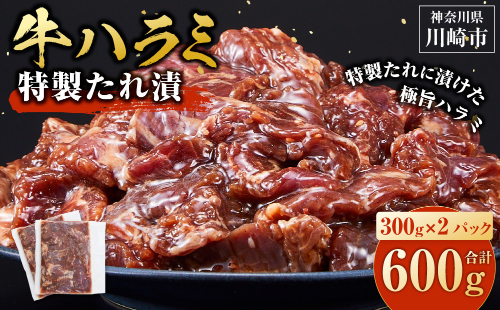 ＜訳あり＞牛ハラミ　特製たれ漬　0.6kg【2026年9月発送】