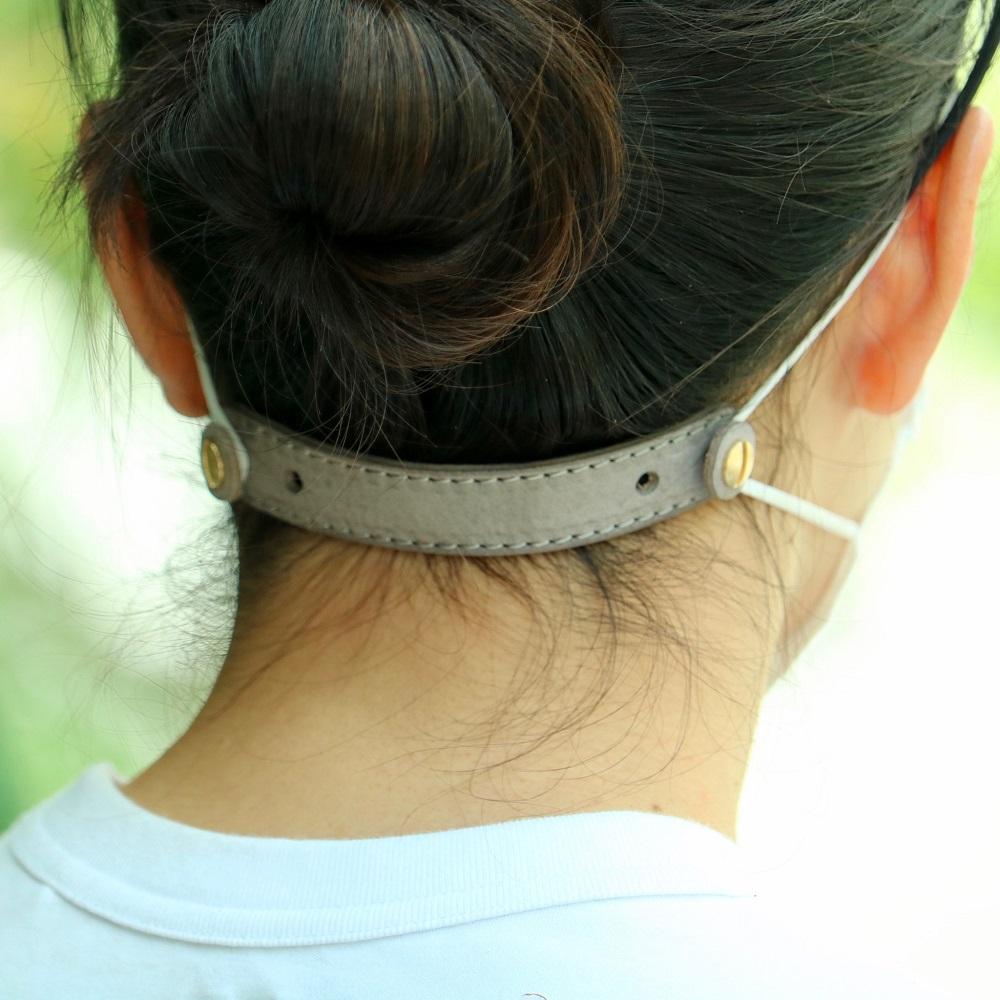 SKLO 首かけタッチペンホルダー+レザーマスクバンド　Longタイプ【Camel】