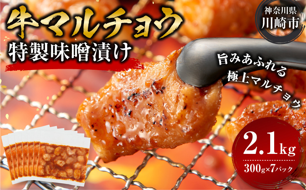 ＜訳アリ＞牛マルチョウ　特製味噌漬け　2.1kg(300g×7）【2026年11月発送】