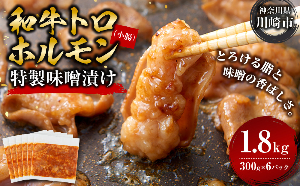 ＜訳アリ＞和牛トロホルモン　特製味噌漬け　1.8kg(300g×6）【順次発送】