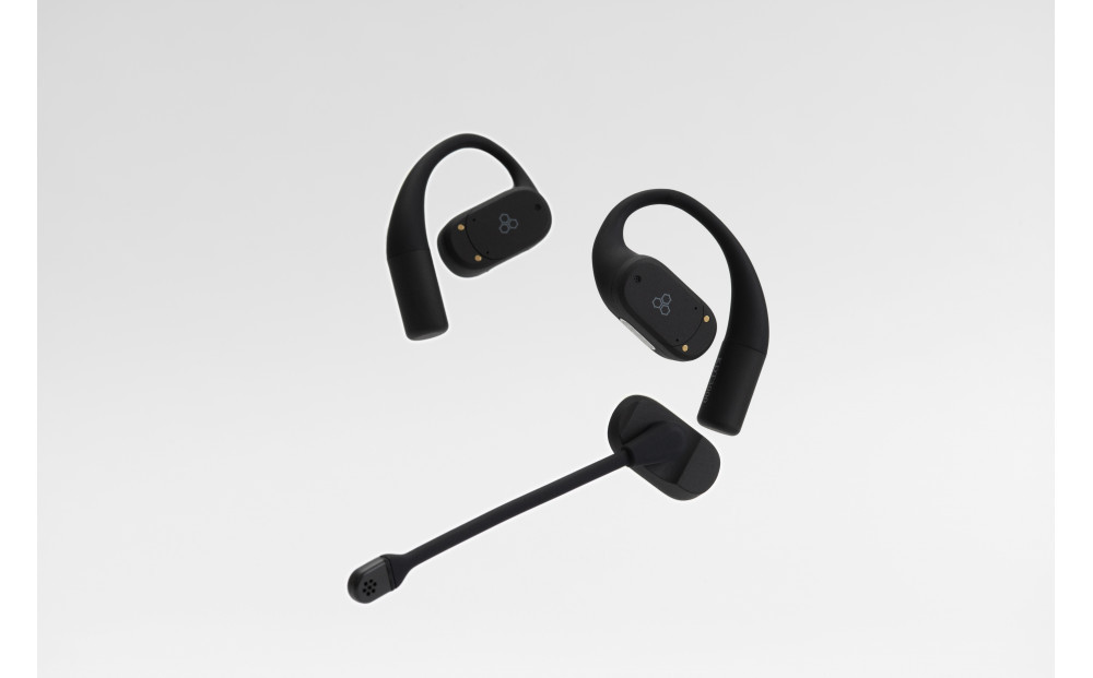 オープン型イヤホンfinal KDT3000 BLACK ながら聴き/耳を塞がない/マイク左右付け替え可/自分の声だけがクリアに届く