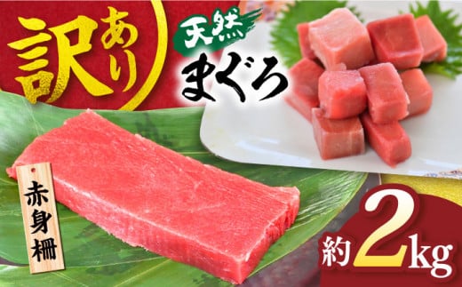 【訳あり】天然 まぐろ 赤身（約2kg） 鮪 マグロ 魚 刺身 横須賀【本まぐろ直売所】 [AKAK013]