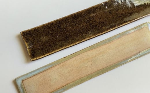 灰釉細ながーい皿２枚セット 陶器 うつわ お皿 長皿 プレート 食器 横須賀【うつわの行方】 [AKGG003]