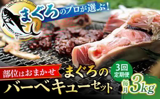 【全3回定期便】まぐろ おまかせバーベキューセット 冷凍約3kg 鮪 マグロ BBQ 魚 横須賀【横須賀商工会議所 おもてなしギフト事務局（本まぐろ直売所 横須賀本店）】 [AKAK032]