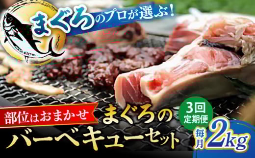 【全3回定期便】まぐろ おまかせバーベキューセット 冷凍約2kg 鮪 マグロ BBQ 魚 横須賀【横須賀商工会議所 おもてなしギフト事務局（本まぐろ直売所 横須賀本店）】 [AKAK029]