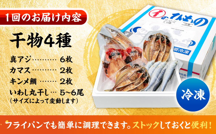 【全3回定期便】漁師町佐島 干物詰め合わせ4種 2人前セット キンメ鯛 アジ カマス イワシ 横須賀 【石川水産】 [AKCX015]