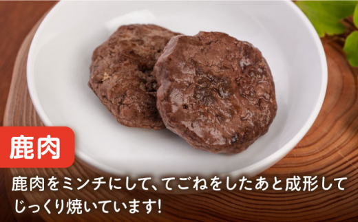 【全6回定期便】ペットフード 鹿肉 100%ハンバーグ 10個セット ペット 犬 猫 手作り 国産 てづくり こだわり ドッグフード  横須賀 【ペットフードYM japan】 [AKEX012]