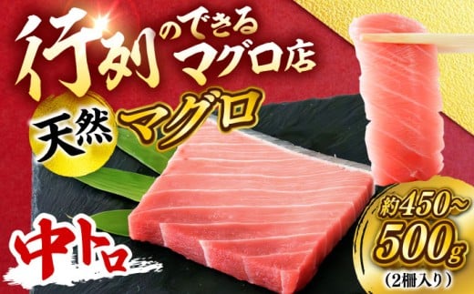 天然 まぐろ 中トロ メバチ（約450〜500g（2柵入り））【横須賀商工会議所 おもてなしギフト事務局（本まぐろ直売所 横須賀本店）】 [AKAK094]
