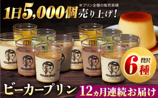 【全12回定期便】葉山ビーカープリン パーティーアソート セット 6種×2個 詰め合わせ（カスタード・かぼちゃ・抹茶・北海道フレッシュクリーム・エスプレッソ・チョコレート）プリン ぷりん スイーツ デザート パーティーセット 詰め合わせ 食べ比べ 焼きプリン 人気 お菓子 贈り物 贅沢 人気 ギフト ご褒美 洋菓子 おかし ビーカープリン プレゼント 横須賀【マーロウ】 [AKAF049]
