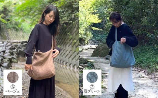 【グレー】リネン帆布のショルダーバッグ ショルダーバッグ 帆布 リネン バッグ バック 斜め掛け シンプル ナチュラル リトアニアリネン 【Jonico.handwork】 [AKGD001-6]