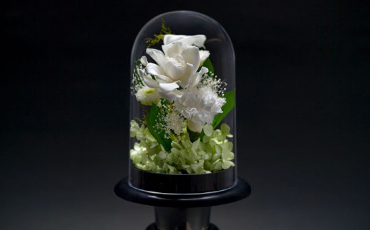 プリザーブド 墓花 （ぼか） ホワイト 5輪 1対【プリフラ・sayumi】 [AKDG004]