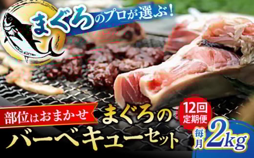 【全12回定期便】まぐろ おまかせバーベキューセット 冷凍約2kg 鮪 マグロ BBQ 魚 横須賀【横須賀商工会議所 おもてなしギフト事務局（本まぐろ直売所 横須賀本店）】 [AKAK031]