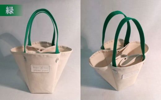 【茶色】ハンドメイド 帆布 フラワーバッグ Sサイズ bag プレゼント 贈り物 誕生日 横須賀 【M.シダータのアトリエ】 [AKAV001-5]