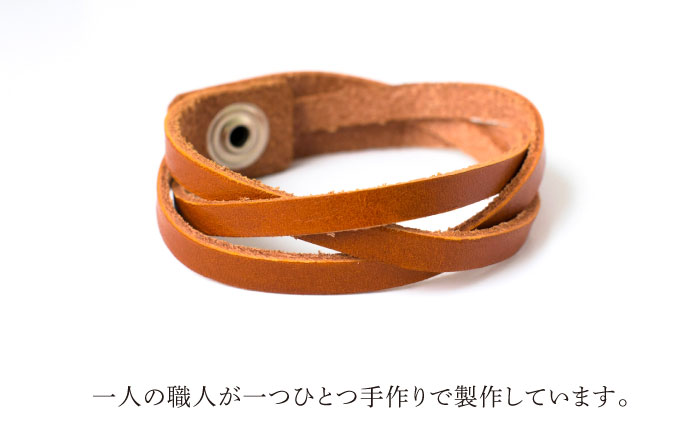【Lサイズ】牛革製 三つ編みブレスレット【M.シダータのアトリエ】[AKAV012-2]
