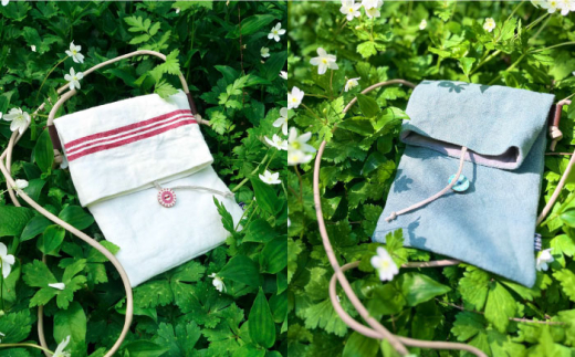 【グレー】【紐：キナリ】リネン帆布のスマホショルダー スマホショルダーバッグ スマホ 帆布 リネン バッグ バック 斜め掛け シンプル ナチュラル  【Jonico.handwork】 [AKGD002-10]